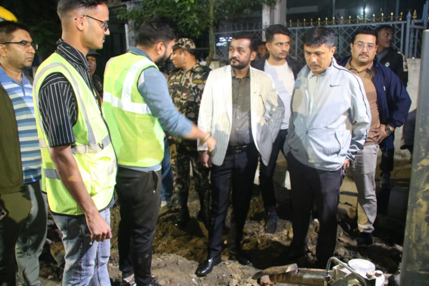 खानेपानीमन्त्री यादवद्धारा राति छड्के अनुगमन तथा निरीक्षण